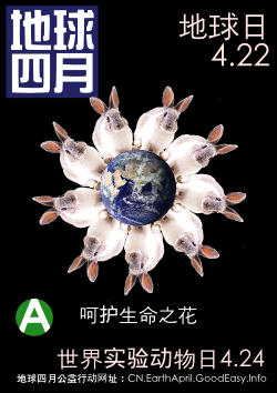 地球四月公益行
动海报——呵
护生命之花